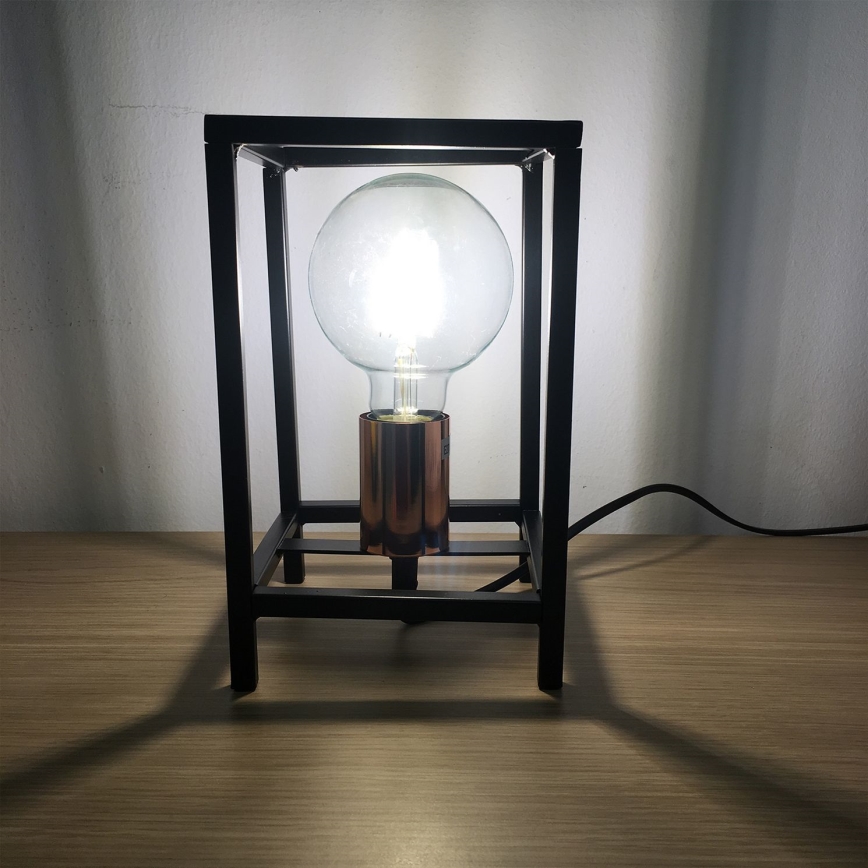 ONLI - Pöytävalaisin FLOKI 1xE27/15W/230V 20 cm musta/kupari