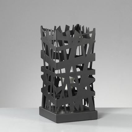 ONLI - Pöytävalaisin FORESTA 1xE27/15W/230V 29 cm musta