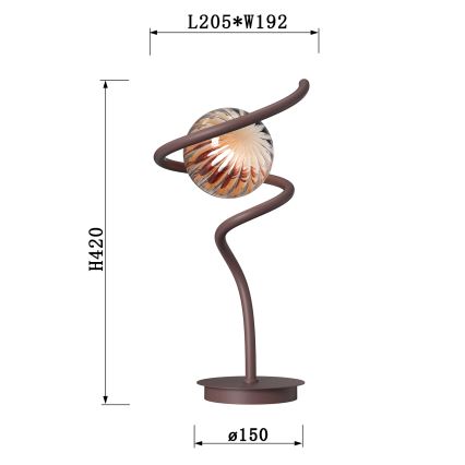 ONLI - Pöytävalaisin FRIDA 1xG9/10W/230V 42 cm kupari