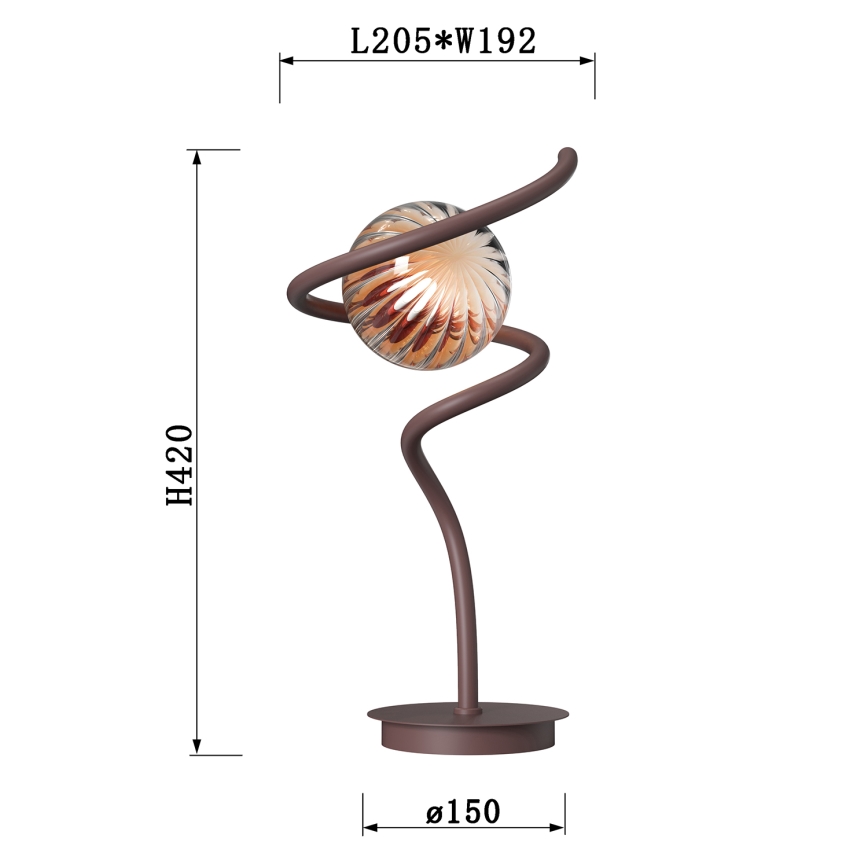 ONLI - Pöytävalaisin FRIDA 1xG9/10W/230V 42 cm kupari