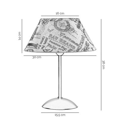 ONLI - Pöytävalaisin MAIDA 1xE27/15W/230V 38 cm ruskea