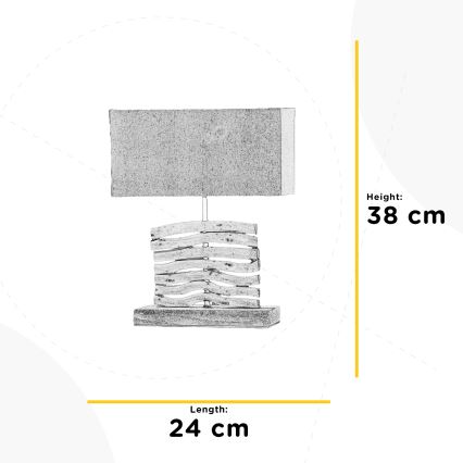 ONLI - Pöytävalaisin MARICA 1xE27/22W/230V beige 38 cm