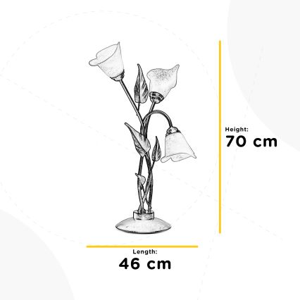 ONLI - Pöytävalaisin MIRANDA 3xE14/6W/230V 70 cm