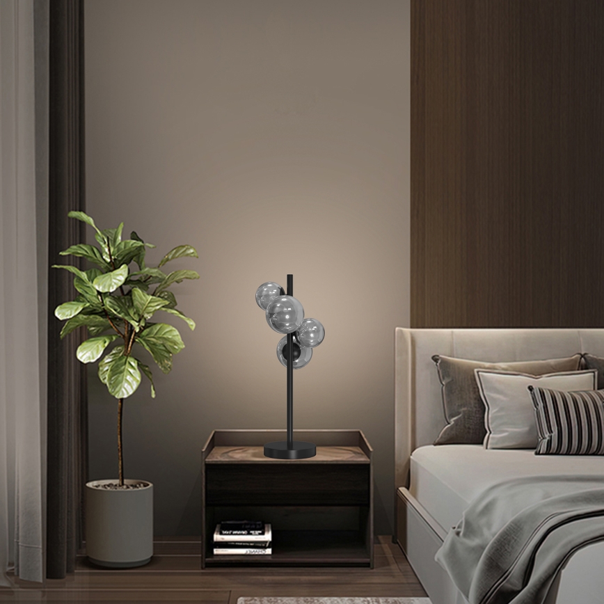 ONLI - Pöytävalaisin PALOMA 4xG9/10W/230V 48 cm musta/savuinen