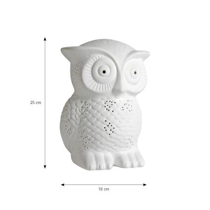 ONLI - Pöytävalaisin PORCELLANA 1xE14/6W/230V 25 cm pöllö