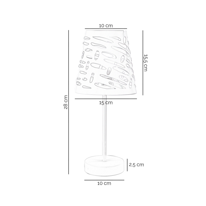 ONLI - Pöytävalaisin RICKY 1xE14/10W/230V 28 cm valkoinen