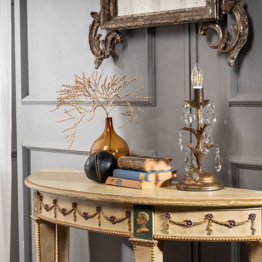 ONLI - Pöytävalaisin TERESA 1xE14/6W/230V pronssi