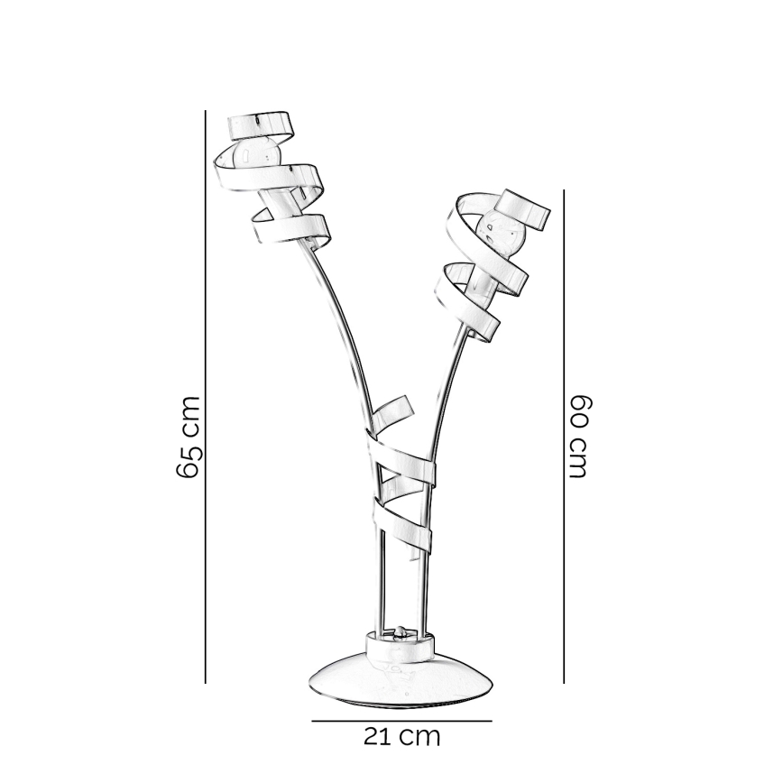 ONLI - Pöytävalaisin ZOE 2xE14/6W/230V 65 cm valkoinen
