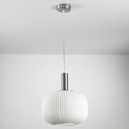 ONLI - riippuvalaisin johdolla DOROTY 1xE27/15W/230V valkoinen/kiiltävä kromi