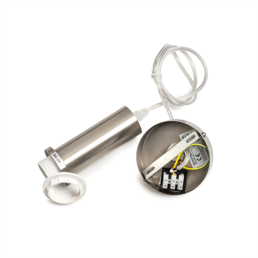 ONLI - riippuvalaisin johdolla DOROTY 1xE27/15W/230V valkoinen/kiiltävä kromi