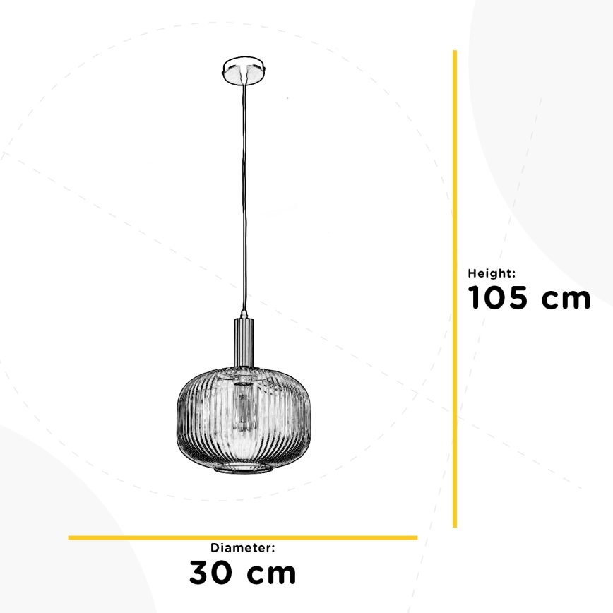 ONLI - riippuvalaisin johdolla DOROTY 1xE27/15W/230V valkoinen/kiiltävä kromi