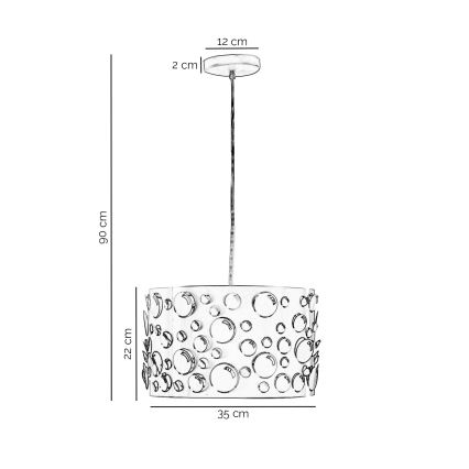 ONLI - Riippuvalaisin kaapelilla BOLLICINE 1xE27/15W/230V valkoinen
