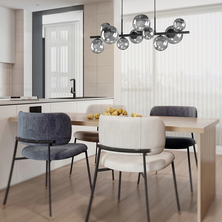 ONLI - Riippuvalaisin vaijerilla PALOMA 10xG9/3W/230V musta/savunvärinen