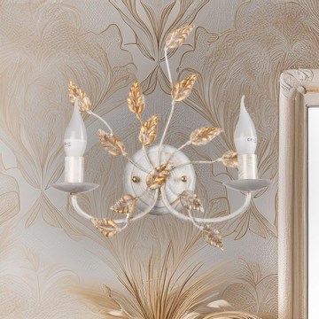 ONLI - Seinävalaisin COLLANA 1xE14/6W/230V valkoinen/kulta