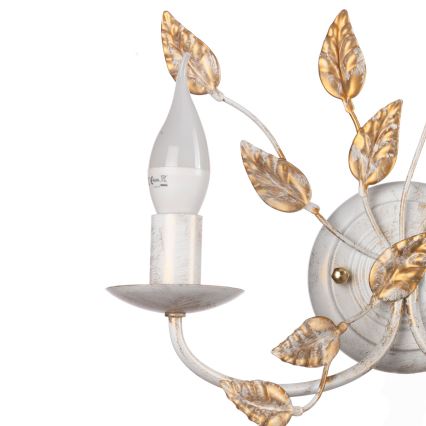 ONLI - Seinävalaisin COLLANA 1xE14/6W/230V valkoinen/kulta