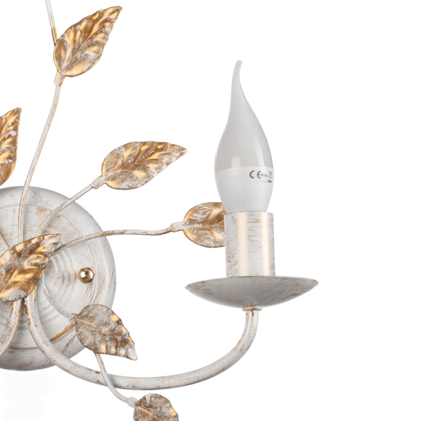 ONLI - Seinävalaisin COLLANA 1xE14/6W/230V valkoinen/kulta