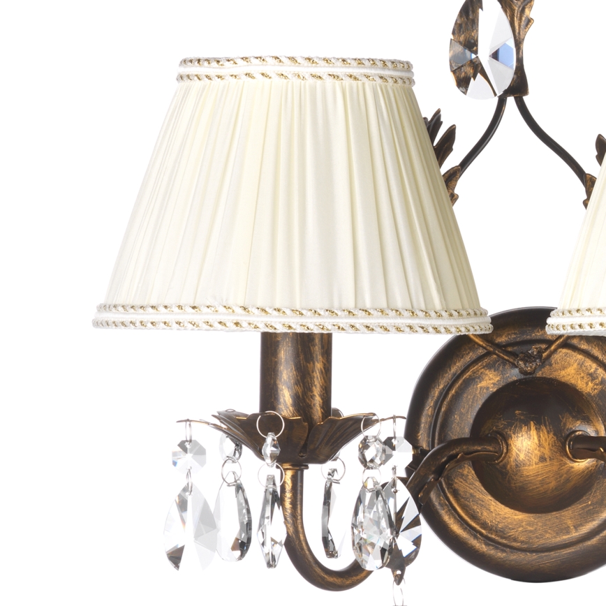 ONLI - Seinävalaisin KAREN 2xE14/6W/230V pronssi