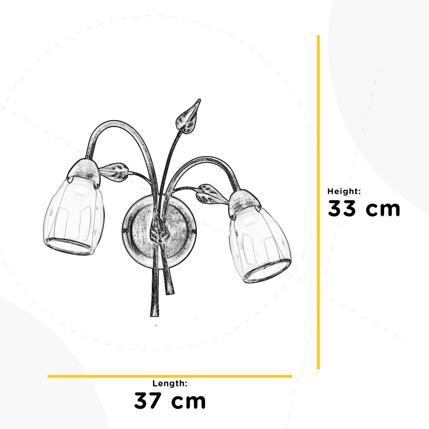 ONLI - Seinävalaisin LILIANA 2xE14/6W/230V