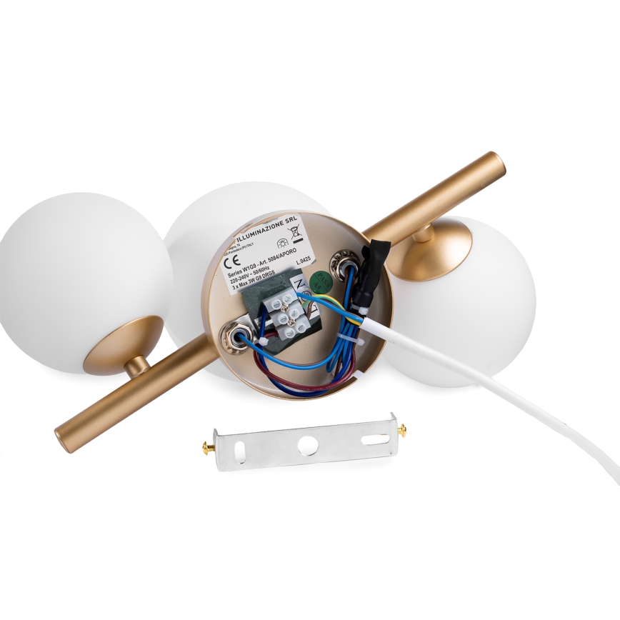 ONLI - Seinävalaisin PALOMA 3xG9/10W/230V kulta