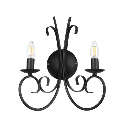 ONLI - Seinävalaisin POMPEI 2xE14/6W/230V musta