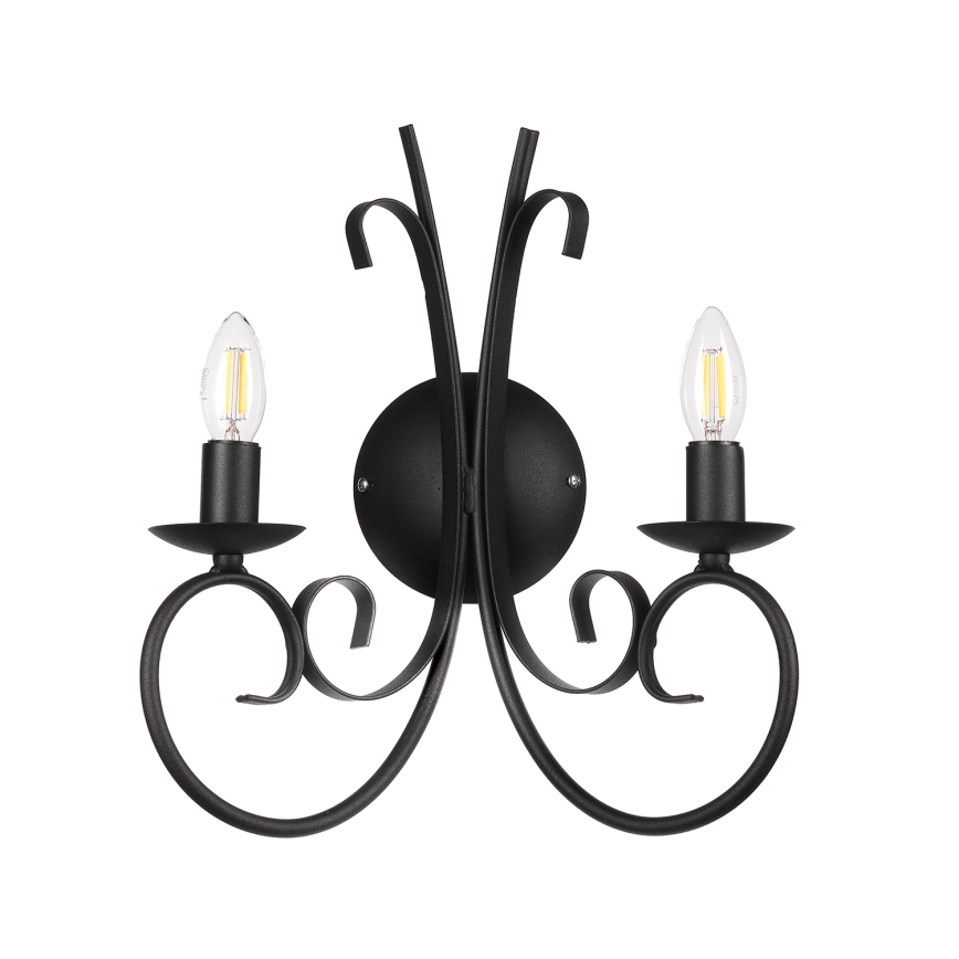 ONLI - Seinävalaisin POMPEI 2xE14/6W/230V musta