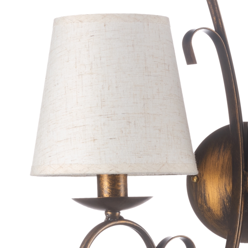 ONLI - Seinävalaisin POMPEI 2xE14/6W/230V pronssi