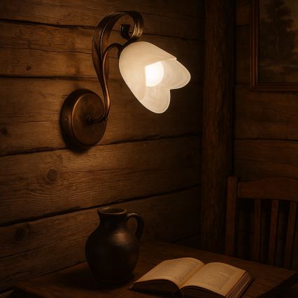 ONLI - Seinävalaisin SONIA 1xE14/6W/230V pronssi