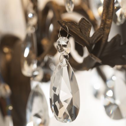 ONLI - Seinävalaisin TERESA 2xE14/6W/230V pronssi