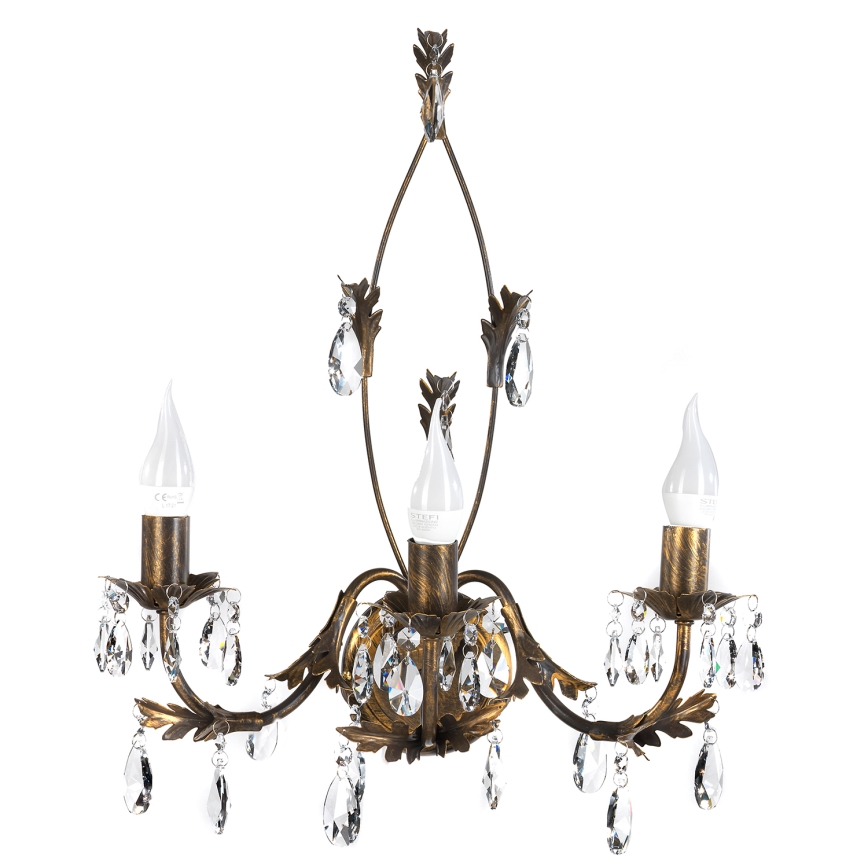 ONLI - Seinävalaisin TERESA 3xE14/6W/230V pronssi