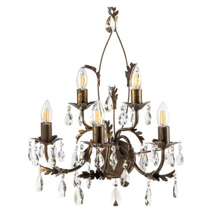 ONLI - Seinävalaisin TERESA 5xE14/6W/230V pronssi