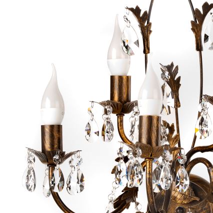 ONLI - Seinävalaisin TERESA 5xE14/6W/230V pronssi