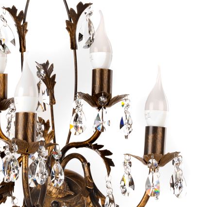 ONLI - Seinävalaisin TERESA 5xE14/6W/230V pronssi