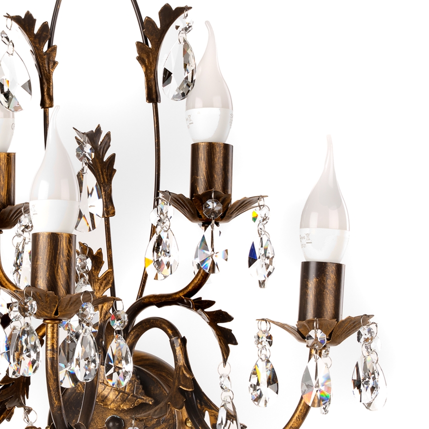 ONLI - Seinävalaisin TERESA 5xE14/6W/230V pronssi