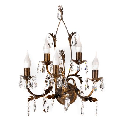 ONLI - Seinävalaisin TERESA 5xE14/6W/230V pronssi