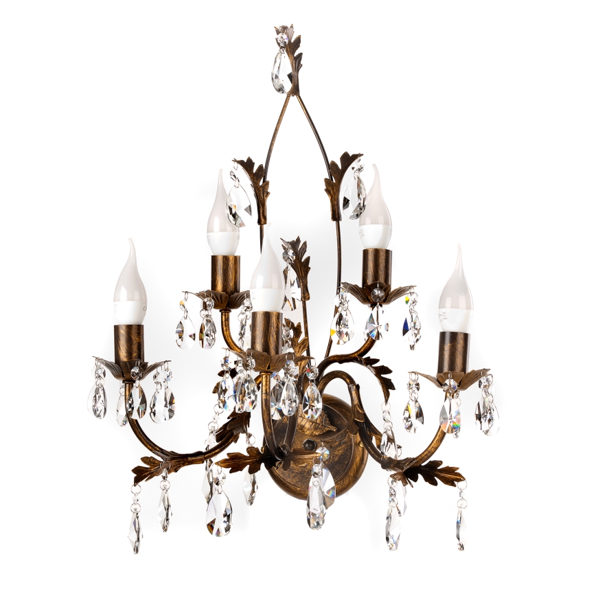 ONLI - Seinävalaisin TERESA 5xE14/6W/230V pronssi