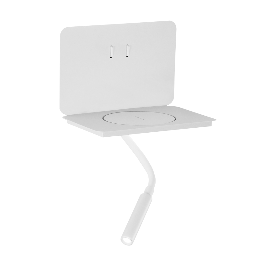 ONLI - Taivutettava LED-lukuvalo hyllyllä WIK LED/6,5W/230V + LED/3W valkoinen