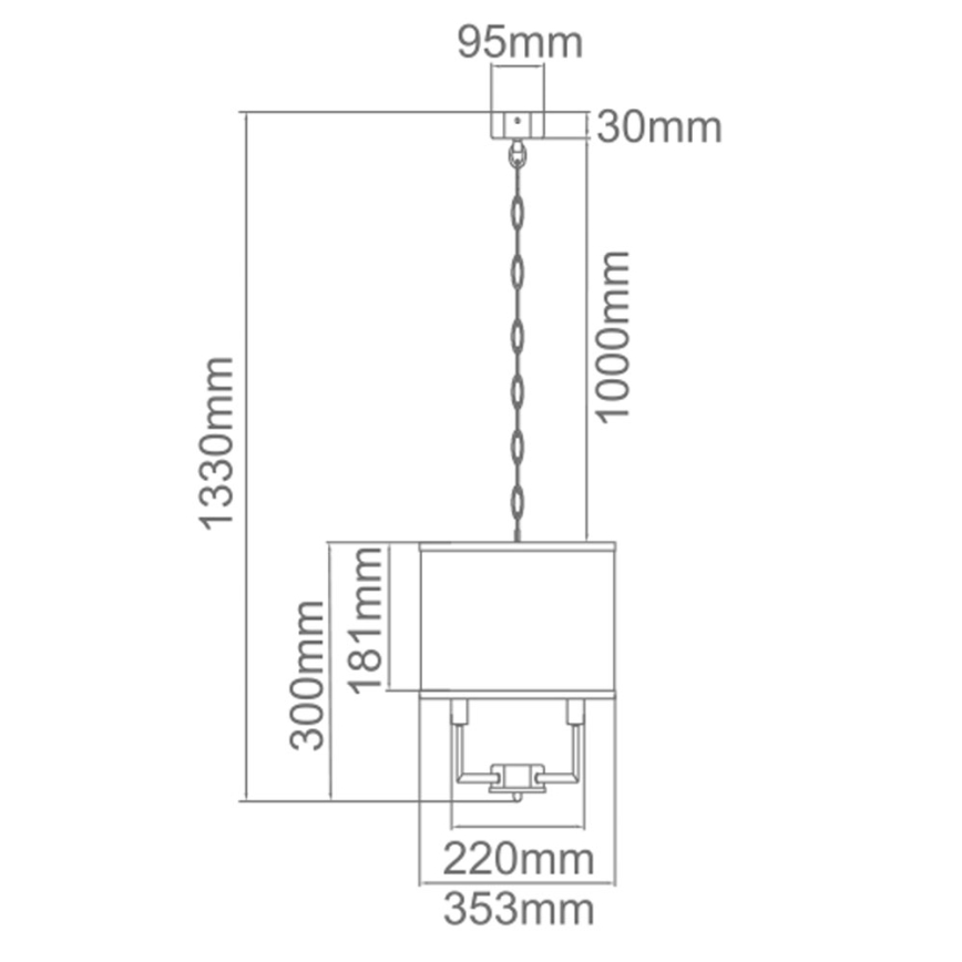 Open Design OR80209 - Ketjullinen kattokruunu CASA 3xE14/12W/230V kerma/kiiltävä kromi