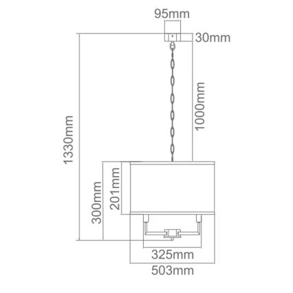 Open Design OR80216 - Kattokruunu ketjulla CASA 6xE14/15W/230V kerma/kiiltävä kromi