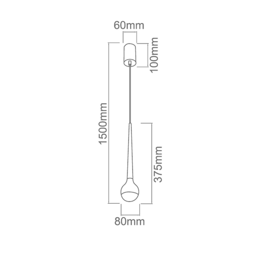 Open Design OR80261 - LED-riippuvalaisin vaijerilla CAPPI LED/5W/230V musta kromi