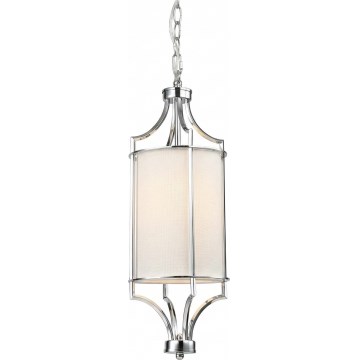 Open Design OR80551 - Ketjullinen riippuvalaisin LUNGA 1xE27/15W/230V kiiltävä kromi/valkoinen