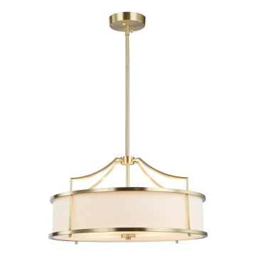 Open Design OR80896 - Kattokruunu tankokiinnityksellä STANZA 4xE27/15W/230V Ø 55 cm messinki/valkoinen