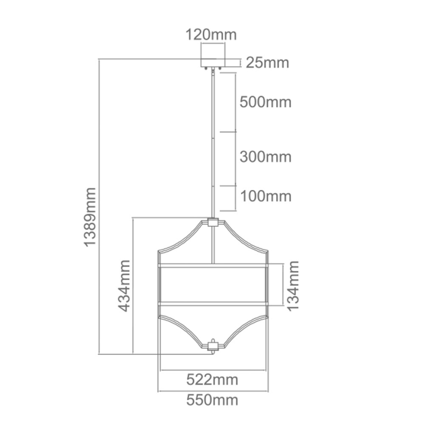 Open Design OR80933 - Kattovalaisin varrella STESSO 4xE27/15W/230V Ø 55 cm messinki/valkoinen