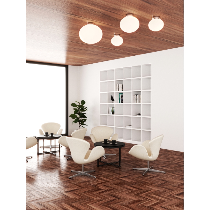 Open Design OR81169 - Kattovalaisin PALLA 1xE27/12W/230V Ø 40 cm kiiltävä kromi