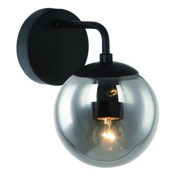 Open Design OR81411 - BAO-seinävalaisin 1xE27/8W/230V musta/savunharmaa