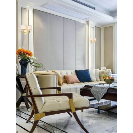 Open Design OR81503 - Seinävalaisin CASA 2xE14/12W/230V messinki/kermanvärinen