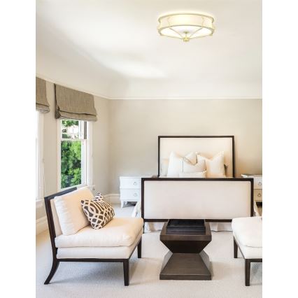 Open Design OR84436 - Kattovalaisin STESSO 4xE27/12W/230V halkaisija 65 cm messinki/valkoinen