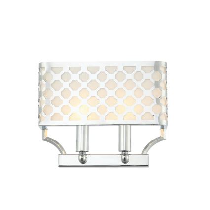 Open Design OR84597 - Seinävalaisin VERNO 2xE14/12W/230V kiiltävä kromi