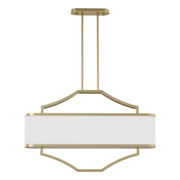 Open Design OR84856 - Sauvakiinnitteinen kattokruunu GERDO OVALE 6xE14/12W/230V messinki/valkoinen