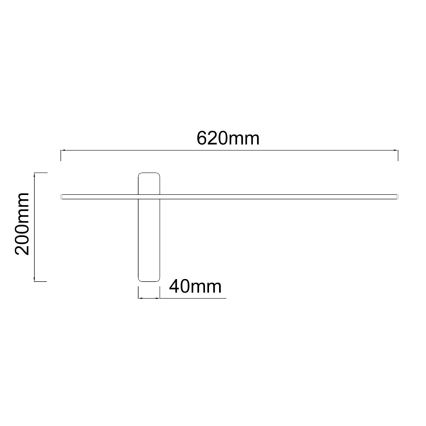 Open Design OR85068 - BENE LED-seinävalaisin LED/7W/230V 62 cm musta