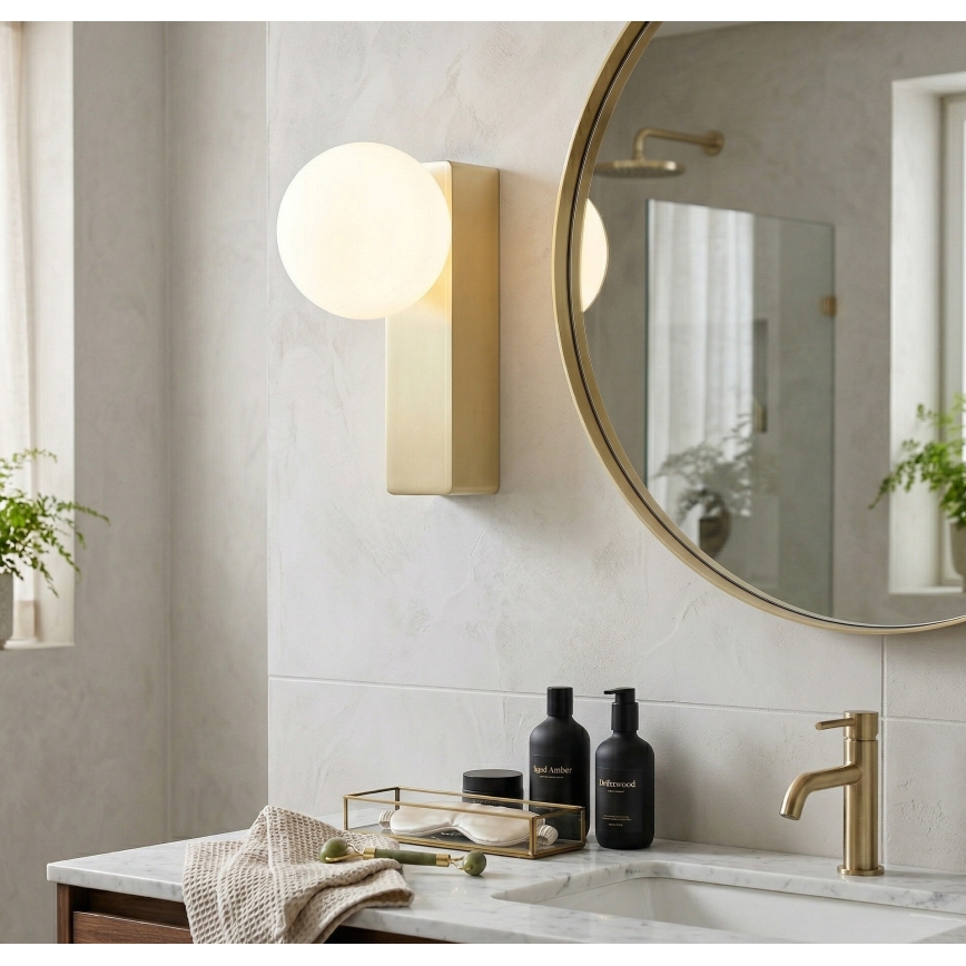 Open Design OR85532 - Kylpyhuoneen seinävalaisin BOLETTA 1xG9/8W/230V IP44 messinki